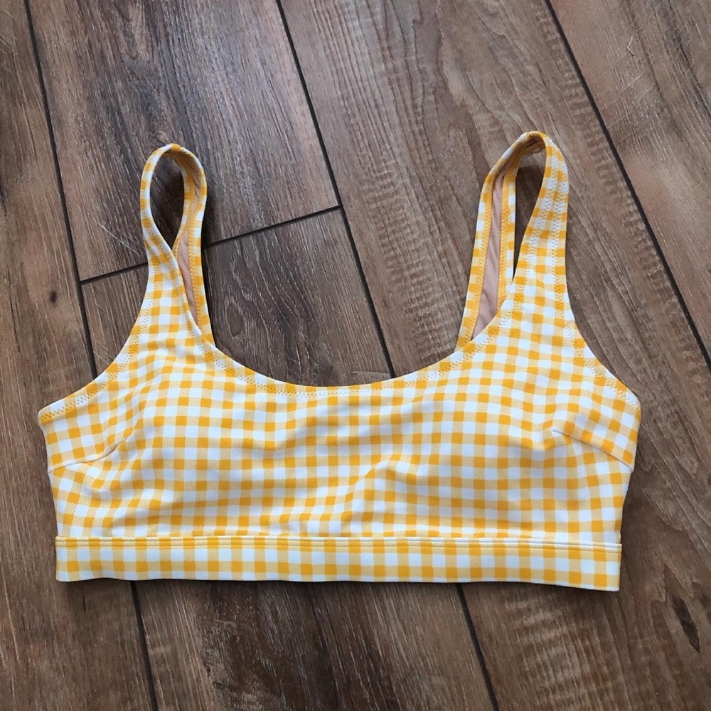 NWOT Yellow Gingham Bikini Top